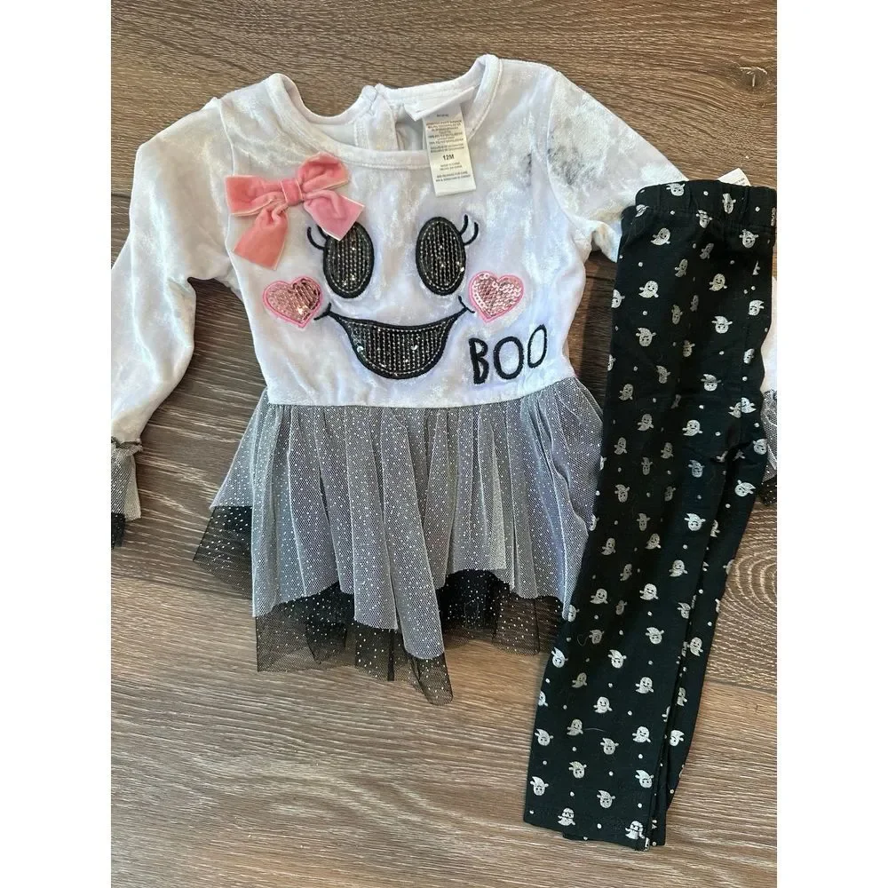 Bonnie baby ghost outfit‎ boo 6-12 tulle skirt